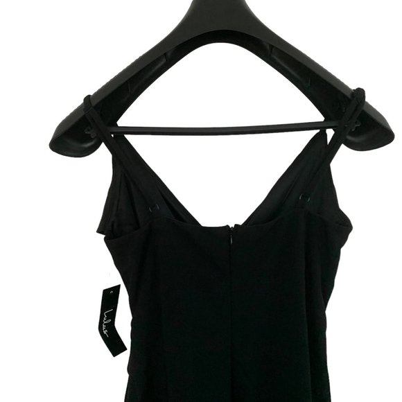 Lulu's Women's Black Dress with Front Crossing Collar - Picture 7 of 10